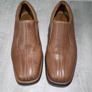 Sandro Comfort Walk Leather Shoes Men's 11 D Slip On Loafers 3152 Brown